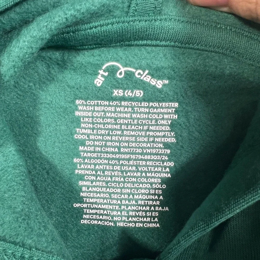Art Class Girls XS 4/5 Green Hoodie NWT Jolly Era Disco Ball Christmas